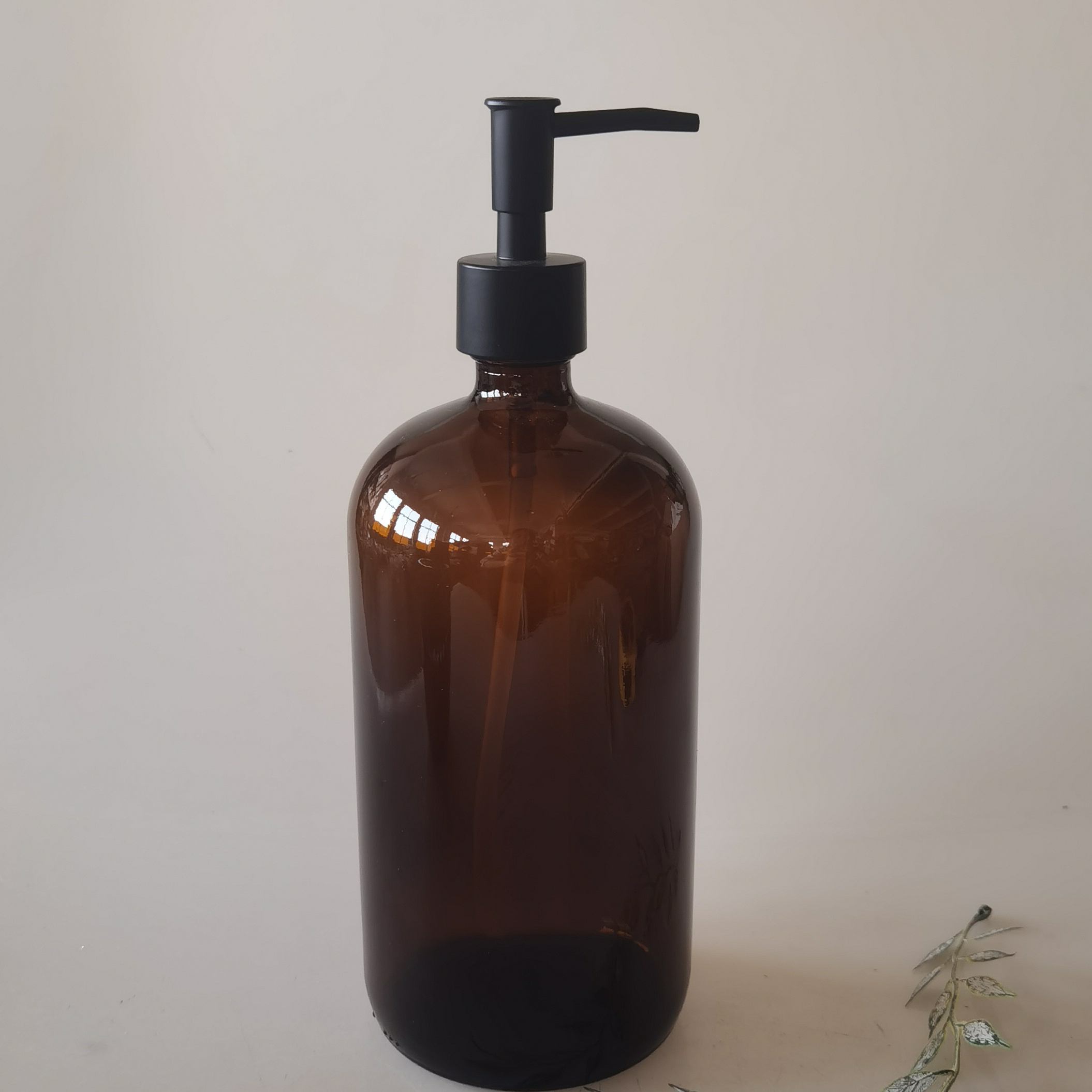 茶色玻璃瓶洗发水瓶洗手液瓶按压瓶1000ML大容量