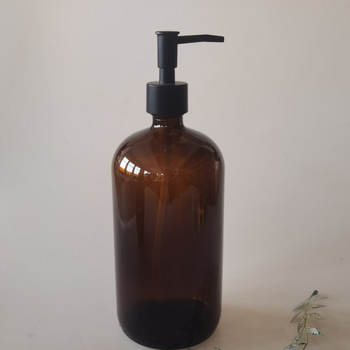 茶色玻璃瓶洗发水瓶洗手液瓶按压瓶1000ML大容量