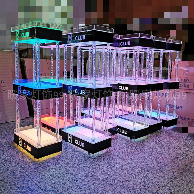 三层酒柜充电发光洋酒展示柜