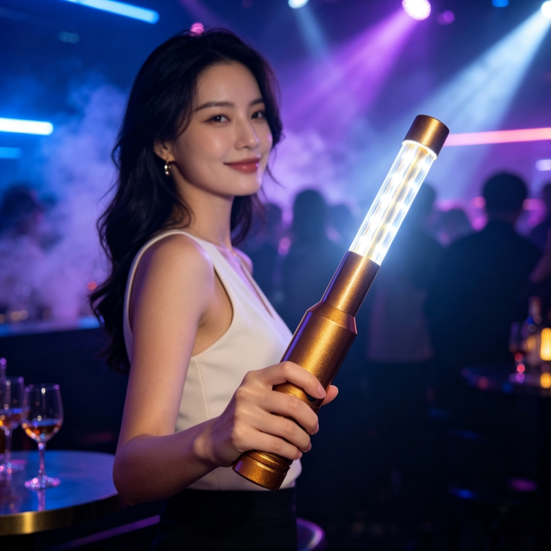 LED充电酒吧台灯 爆闪灯 洋酒led皇冠头香槟帽酒塞酒香槟套闪光棒