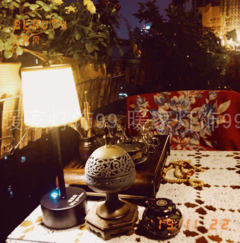 led充电吧台灯 酒吧布艺装饰台灯夜场KTV桌面灯电子蜡烛充电桌灯