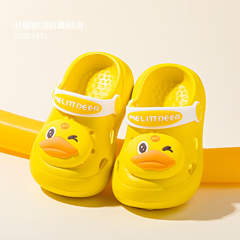小鹿米利儿童洞洞鞋夏新款室内居家软底宝宝男童卡通防滑拖鞋女童