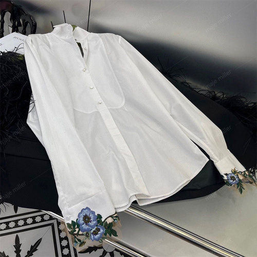 新品绣花衬衫女刺绣衬衣