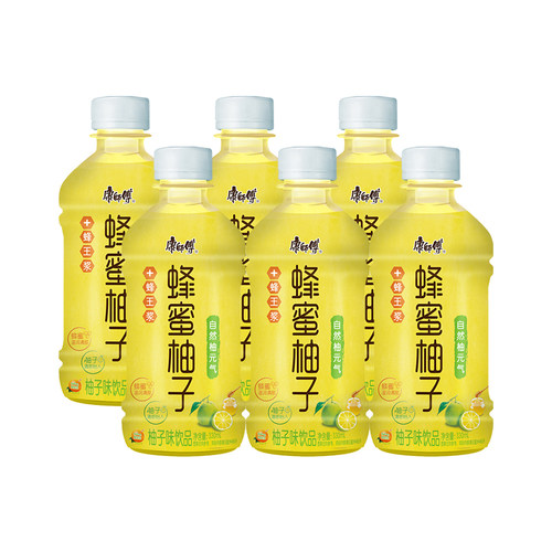 康师傅轻养果荟蜂蜜柚子330ml*6瓶迷你装柚子味饮品小瓶装整箱