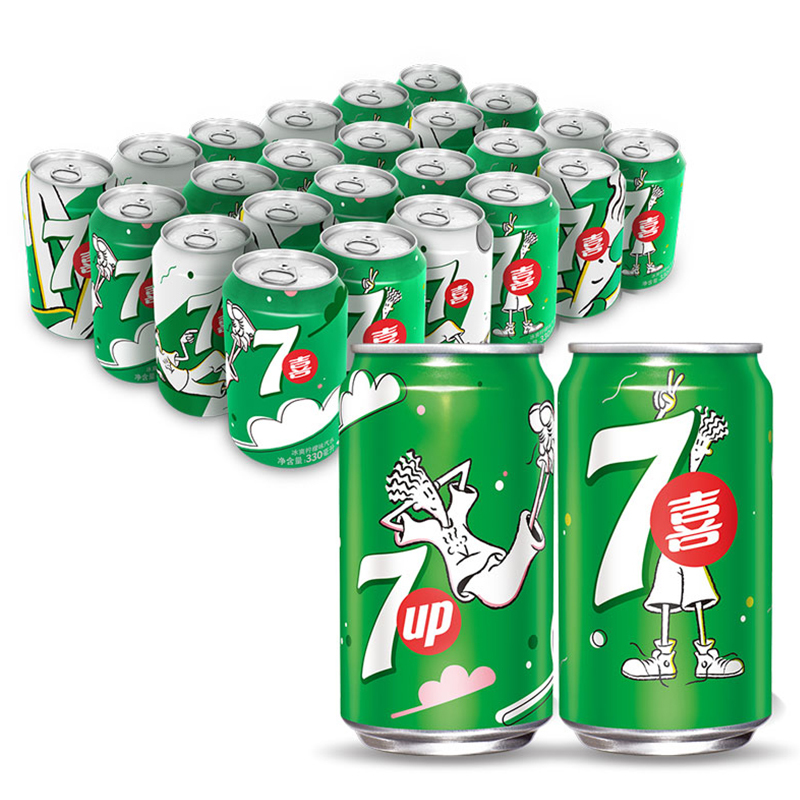 七喜330ml24罐听装柠檬味汽水