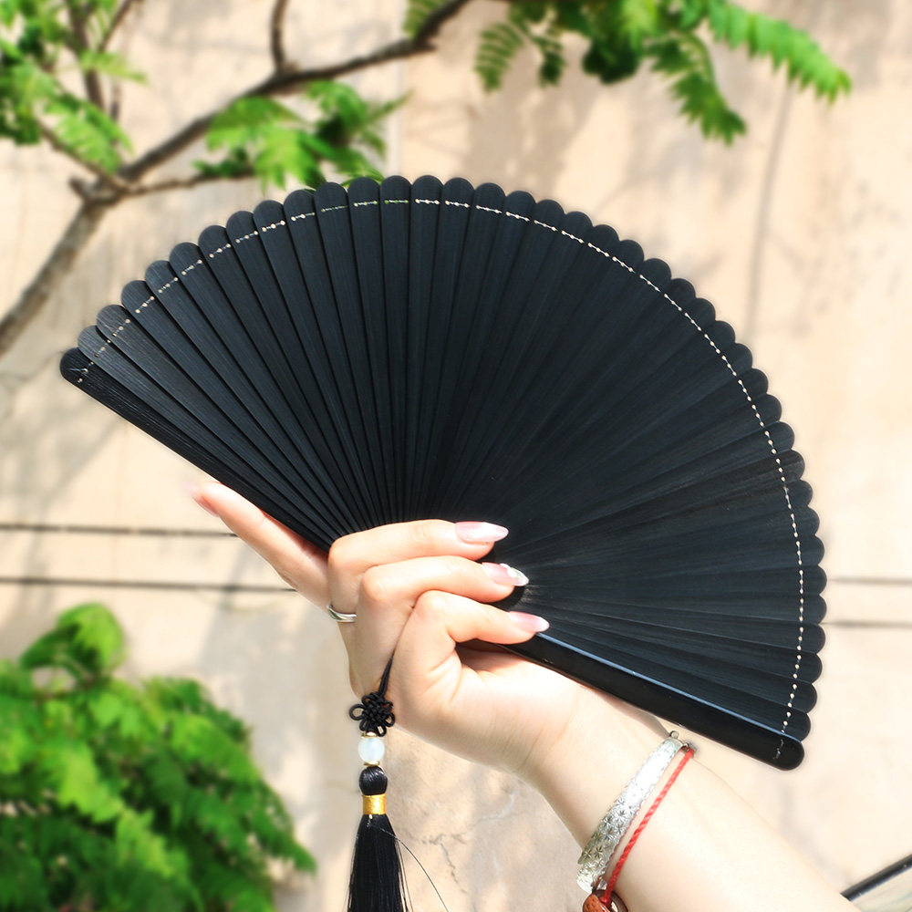 小胖扇-中国风全竹扇子女士折扇古风便携好开合汉服舞蹈扇礼品扇