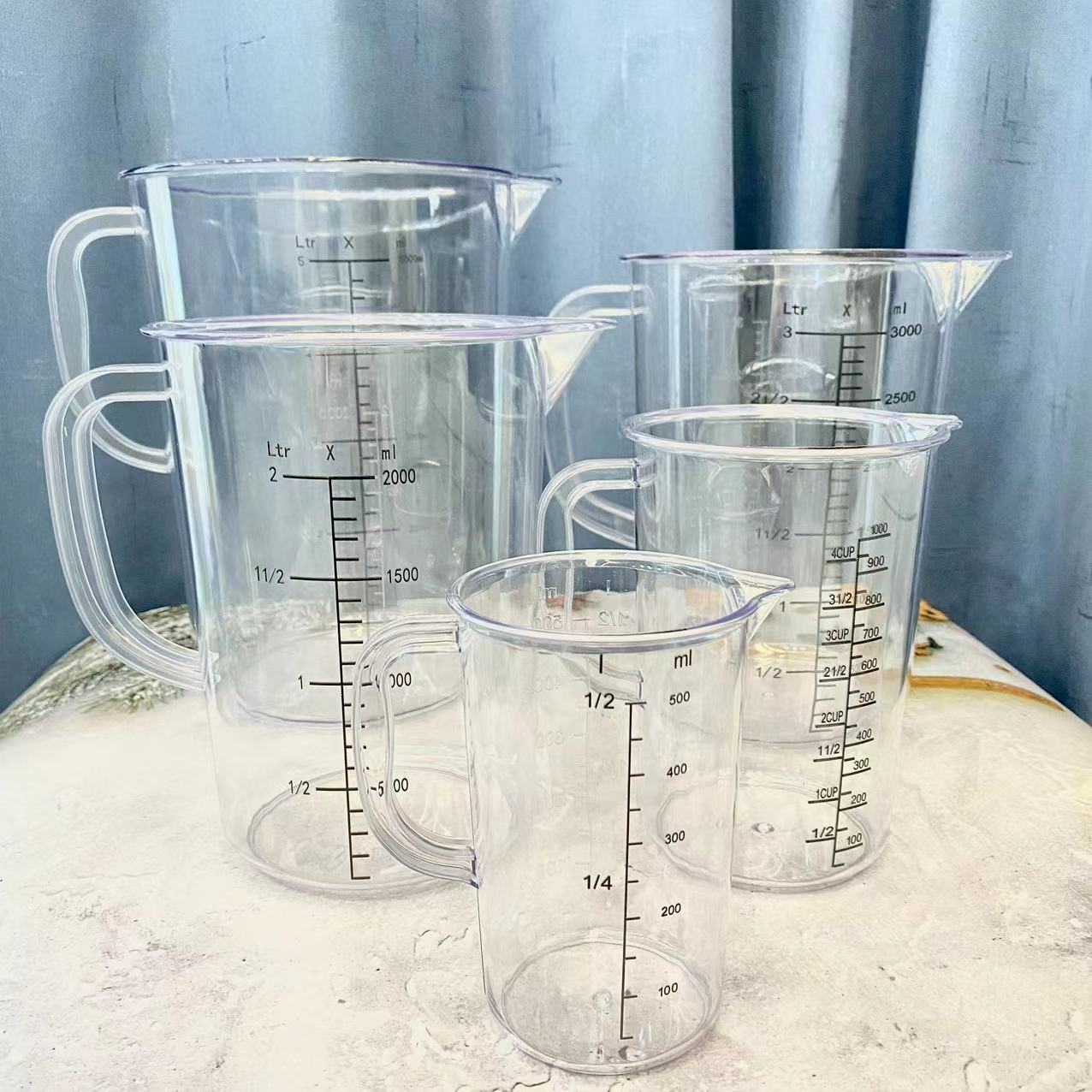 亚克力塑料量杯带刻度杯计量奶茶店食品级专用5000毫升透明大容量