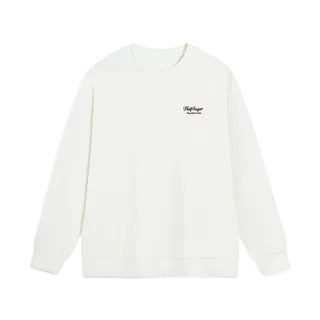 特步2026春新品套头卫衣女小清新白色