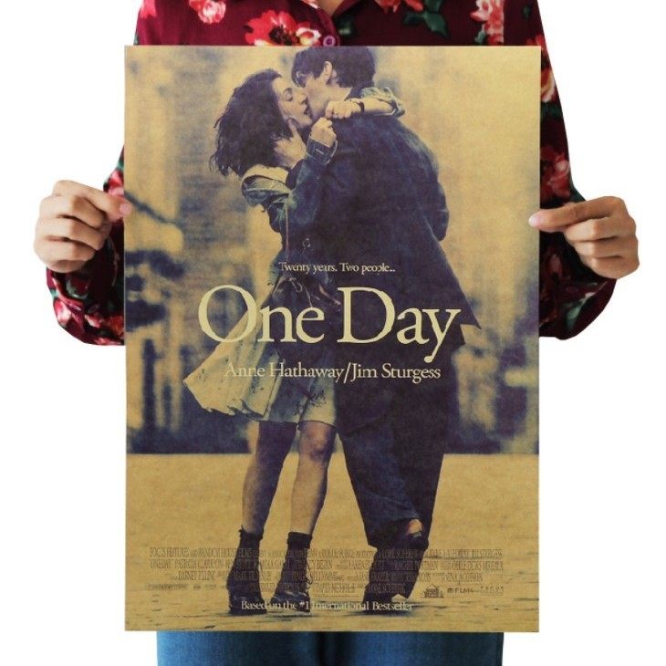 oneday海报经典爱情电影复古牛皮纸安妮海瑟薇宿舍壁纸贴画装饰画