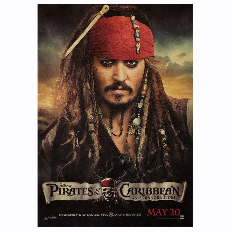 加勒比海盗复古牛皮纸海报经典电影德普怀旧宿舍壁纸贴画装饰画