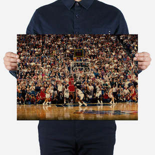乔丹扣篮海报牛皮纸明星人物怀旧 宿舍装饰画欧美酒吧咖啡贴纸画