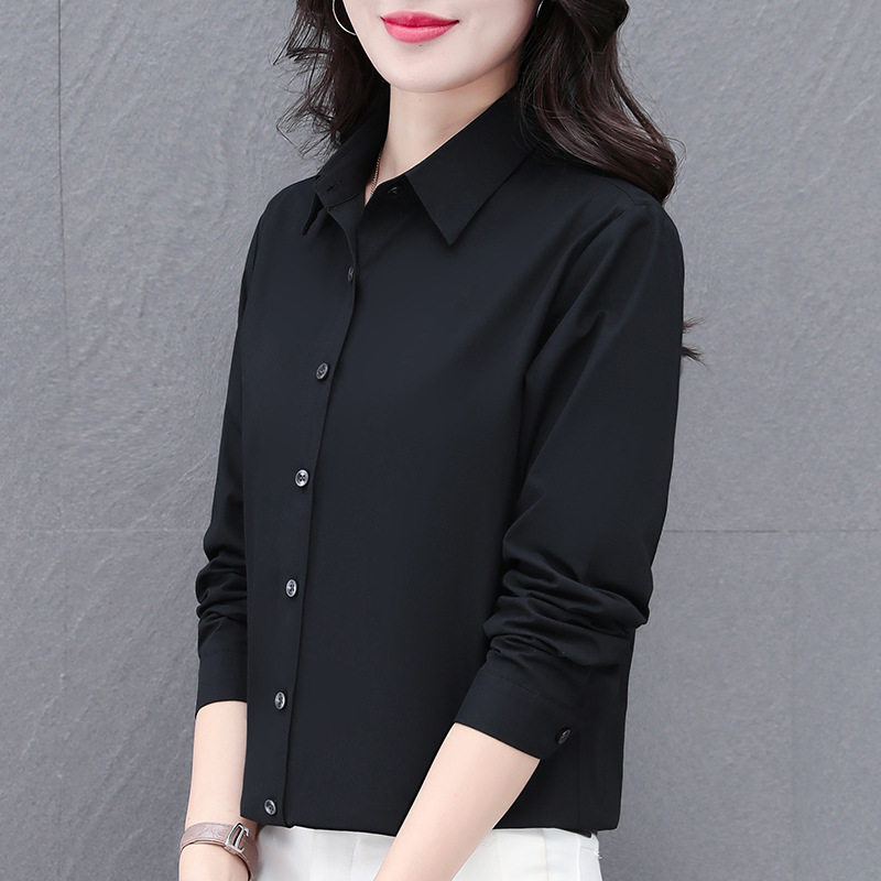 纯棉衬衫女长袖2025春秋季爆款职业装工作服现货批发纯色全棉