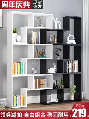 Simple combination bookcase creative corner bookshelf Bedroom floor-to-ceiling simple shelf Partition display cabinet lattice cabinet