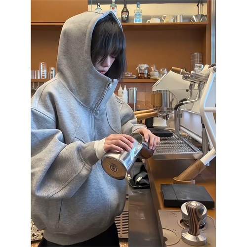 美式重磅廓形外套女加绒