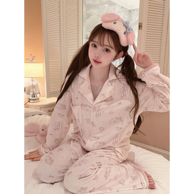 Kiyomi Doll 可爱芭蕾猫咪睡衣 海岛绒家居服保暖加厚