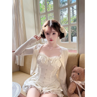 Doll 套装 洋娃娃doll感 灯笼蕾丝花苞裤 千金纯欲缎面胸衣 kiyomi