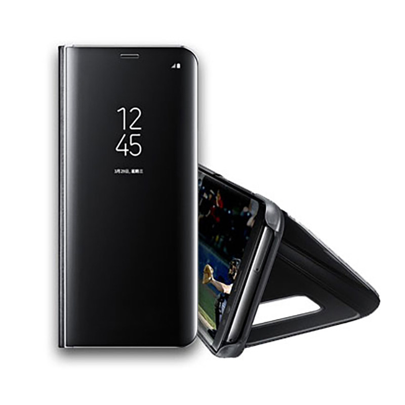 适用于三星galaxy S8镜面智能手机壳 S8+免翻盖接听立式保护皮套内置NFC芯片保护壳