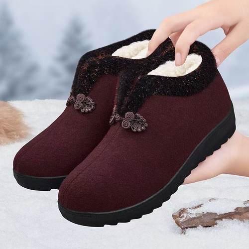 冬季新款加绒加厚防滑老太太棉鞋