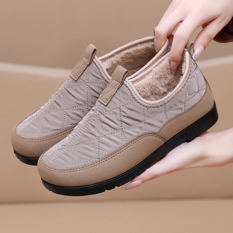 冬季新款加绒加厚女士轻便棉鞋老北京懒人一脚蹬中老年防滑妈妈靴,女鞋,棉鞋,淘宝优惠券,粉丝福利购,淘宝优惠卷