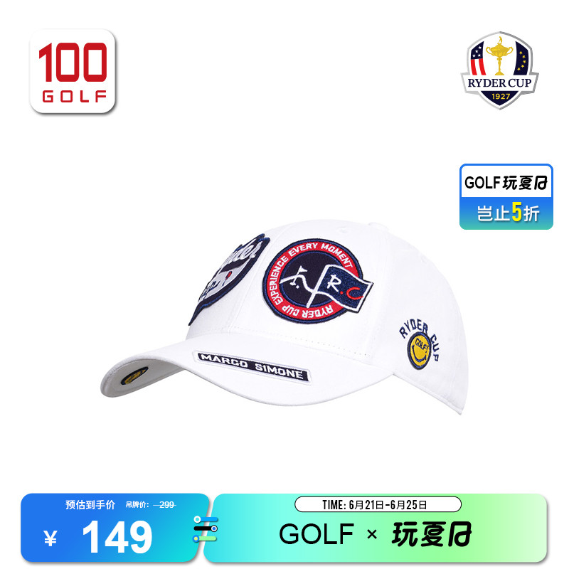 RyderCup莱德杯高尔夫球帽女全新可调节运动女帽时尚印花遮阳帽