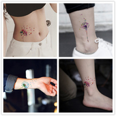 纹身贴防水持久ins风网红款 蒲公英手臂脚踝腹部遮疤痕文艺小清新