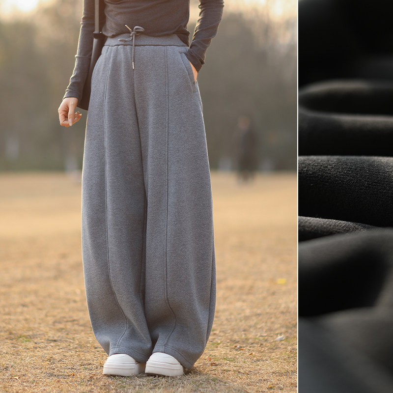 树也 裤型赞爆 加绒加厚保暖宽松休闲裤卫裤弯刀裤女2025冬装新款,女装/女士精品,休闲裤,淘宝优惠券,粉丝福利购,淘宝优惠卷