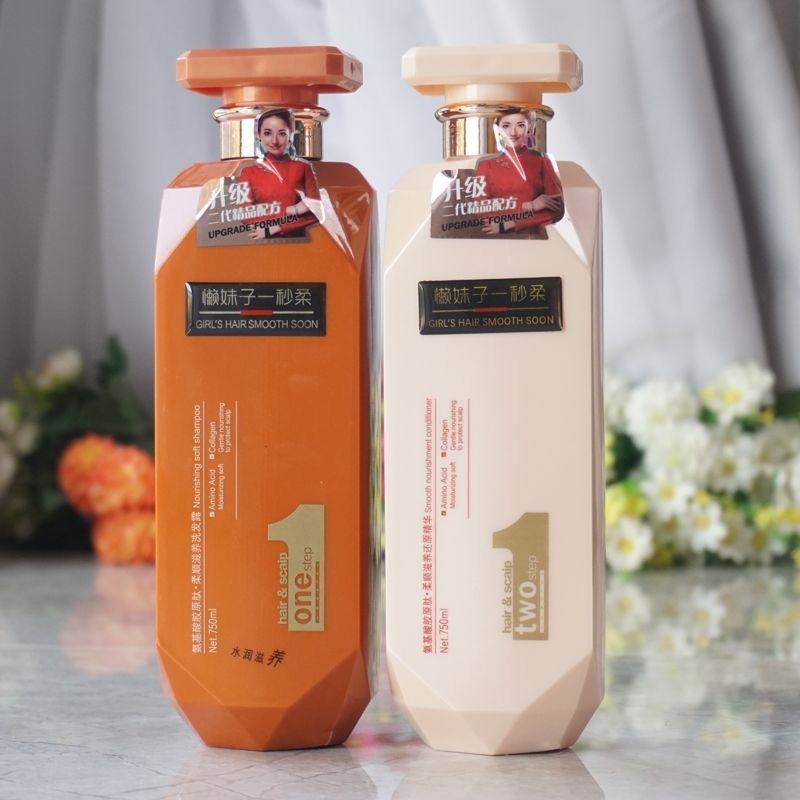 懒妹子一秒柔去屑控油洁修护发素洗发乳洗发水750ml买1送1发二瓶