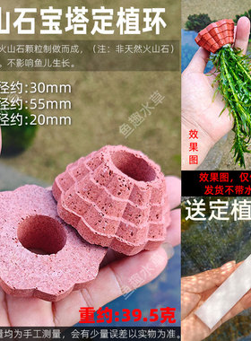 新款火山石宝塔水草定植环培菌石净水石大小号陶瓷固定重力奈米环