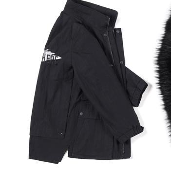 男士时尚拼接色可收纳帽夹克外套