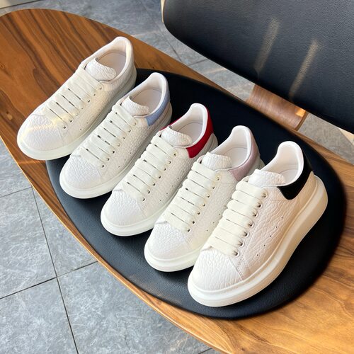 真皮厚底增高小白鞋男女荔枝纹