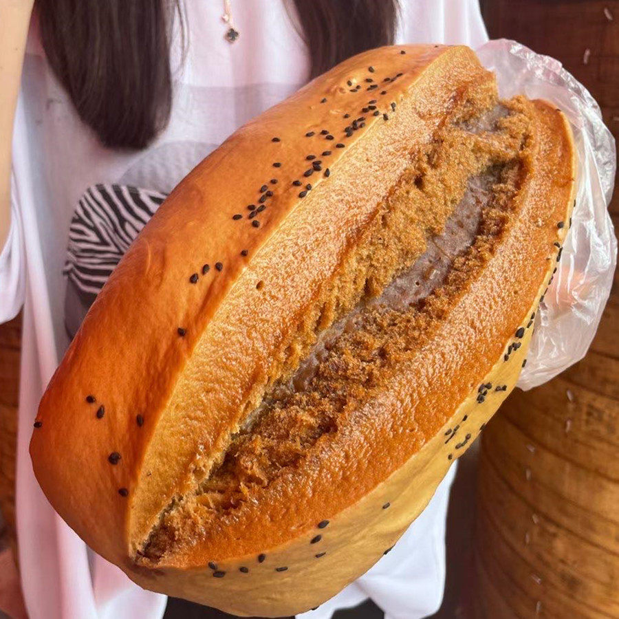 浙江台州仙居特色小吃手工糕点点心手撕早餐巨无霸红糖馒头1.6斤
