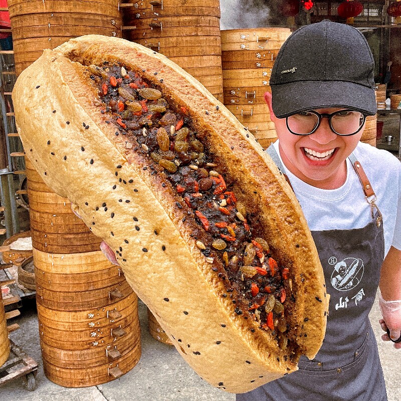 抢浙江台州仙居特色特产小吃巨无霸红糖馒头早餐主食1.6斤/个传统