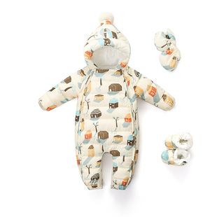 66-73-80-90-100CM婴儿男女宝宝连体羽绒服新生儿加厚保暖外抱服