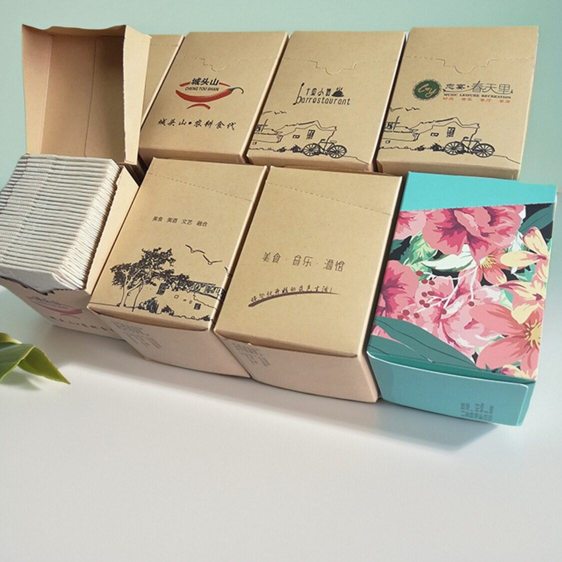 餐厅纸巾定制广告宣传翻盖餐巾纸图片