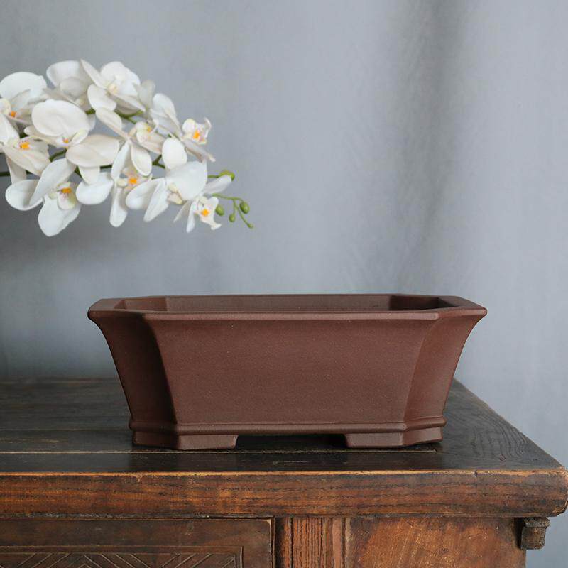 玲珑紫砂花盆手工精品长方六方四方签筒兰花盆景竹子月季室内盆栽