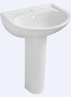 九牧12263立柱盆12264带溢水孔陶瓷洗手盆家用12489洗脸盆落地式