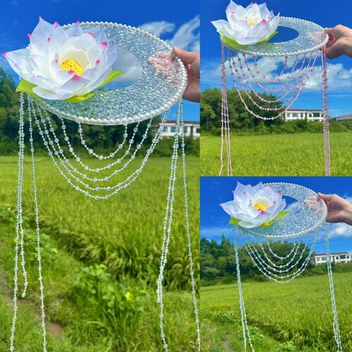 水滴荷花珠珠帷帽超仙全套洋气民族汉服配饰古装cos百搭头纱大气