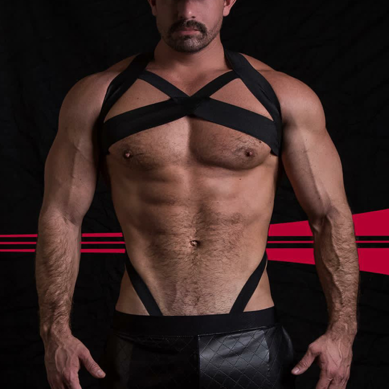 男士内裤男纯棉低腰激凸囊袋运动提臀青年小受性感纯色连体胸带