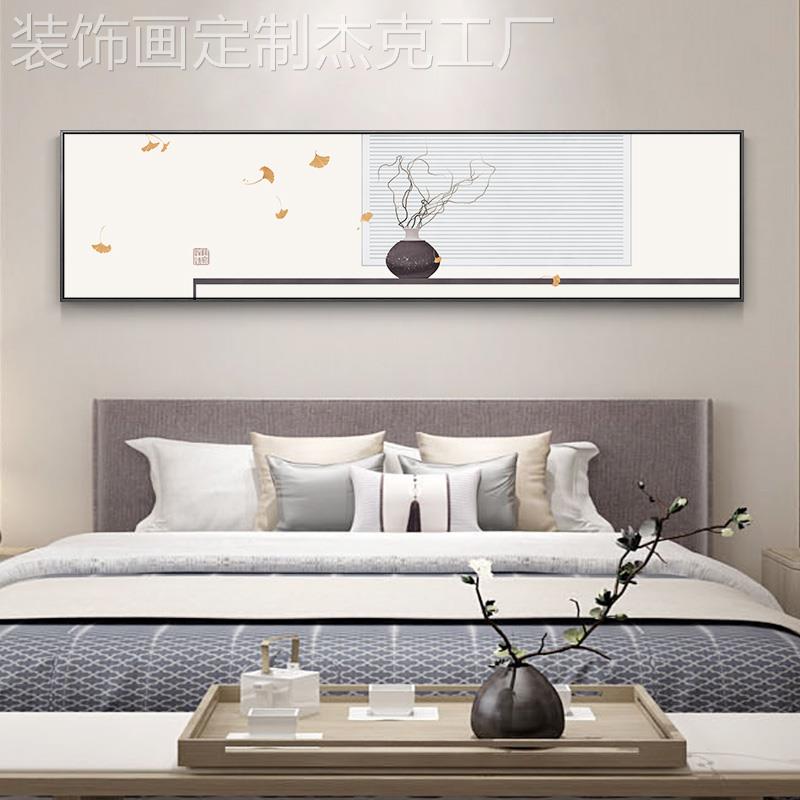 网红中式宿卧室装客饰画日式新现景代中国古风禅意厅背民床头墙面图片