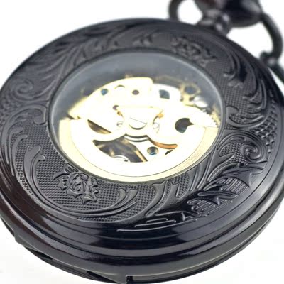 品牌黑执事 动漫周边 自动机械正品男翻盖怀表经典挂表镂空数罗马