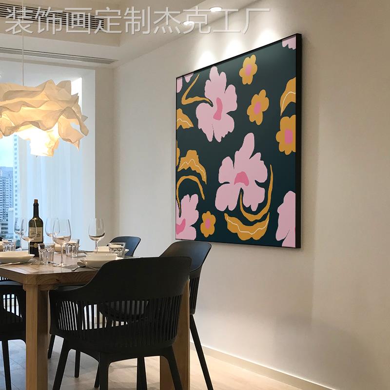 网红代轻客奢温复古怀旧现风馨文艺治系花卉装饰画愈餐厅背景墙厅