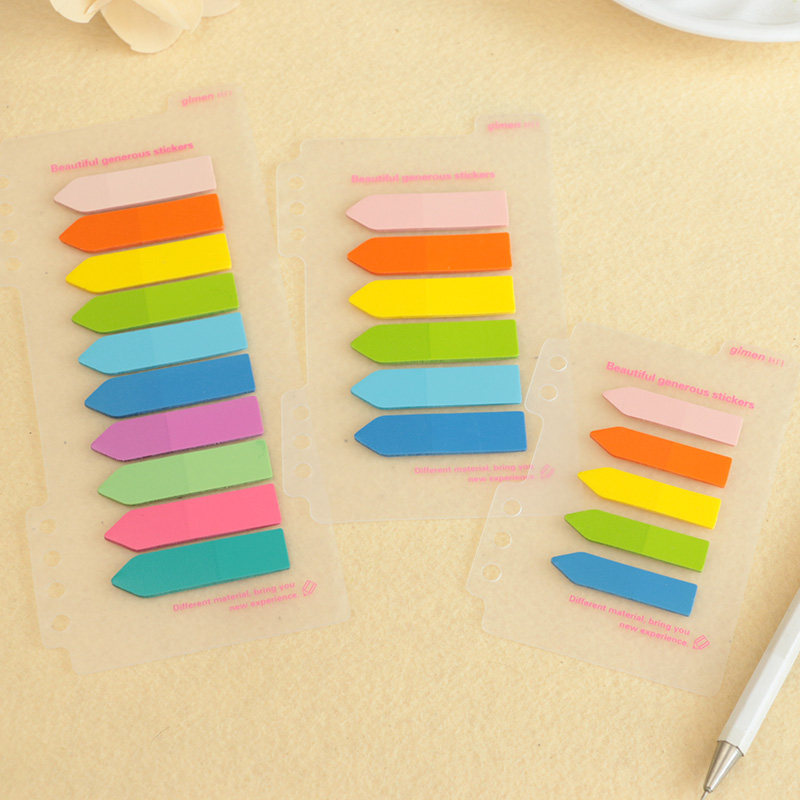 巨门标示贴5/6/10色pet活页小箭头便利贴创意n次贴便签 指示贴