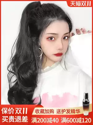 Wig long hair long curly hair pear flower ponytail real hair pear flower ponytail band long curly hair pear curly hair pear flower roll ponytail wig hair braid