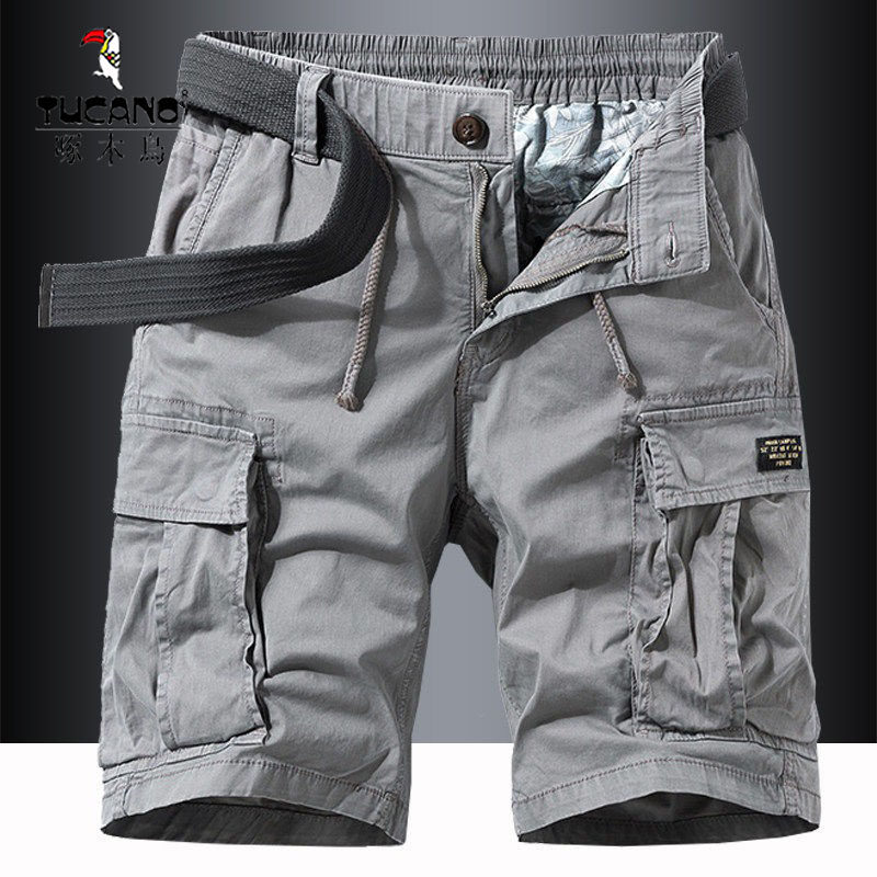 啄木鸟夏季新款男士工装短裤韩版潮流百搭休闲 中裤宽松多口袋休