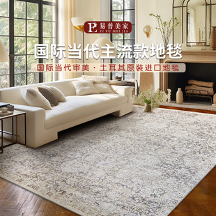 易普美家新品土耳其进口地毯法式中古风现代美式轻奢复古卧室客厅