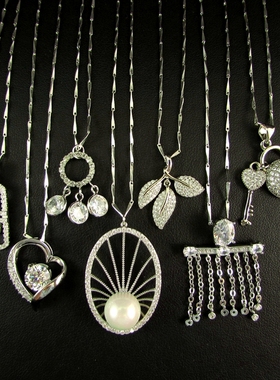 时尚流行水钻锆石小巧女士银链