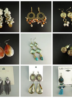 清货欧美外贸原单首饰饰品复古做旧夸张品牌耳环耳坠 211114