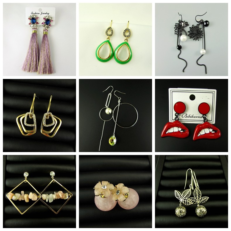 瑕疵清货时尚流行饰品夸张水钻水晶仿珍珠女士长耳环耳坠 230101