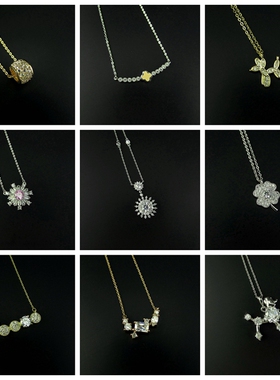 时尚流行饰品微镶锆石小巧花朵水滴女士短项链锁骨链 210620