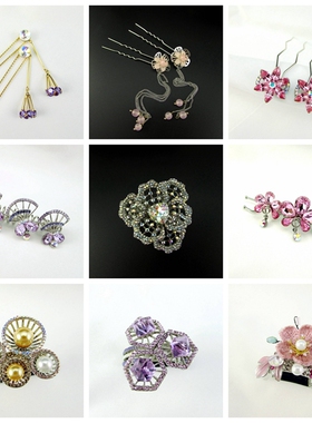 时尚流行首饰饰品彩色水晶水钻锆石发夹发饰头饰 200719